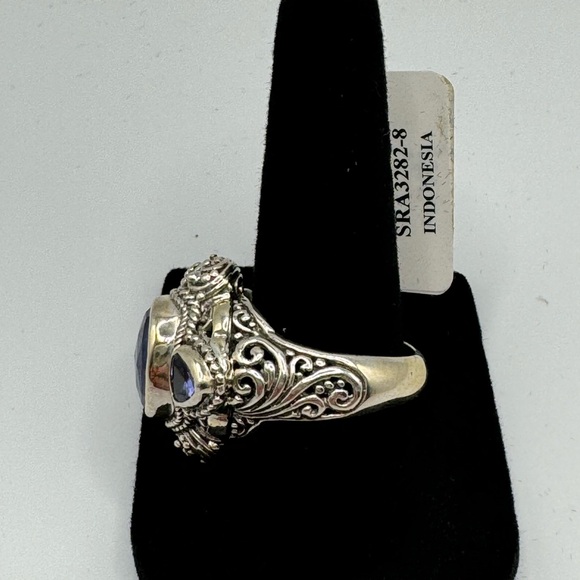 Beautiful Sterling Silver Blue Tanzanite .30cttw. Ring Size 8 - Picture 2 of 4